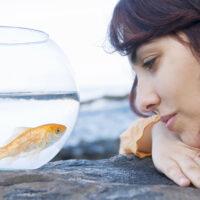 Woman calming her body through vagus nerve stimulation, easing stress with awe and gratitude